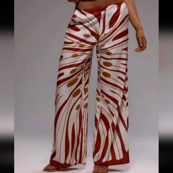Mid Rise Printed Elegant Wide Leg Trousers Only For Summer Vacation Elegant - Picture 2 of 4